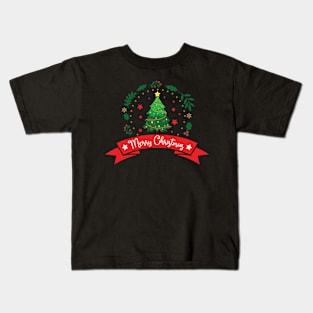 Merry Christmas xmas tree Kids T-Shirt